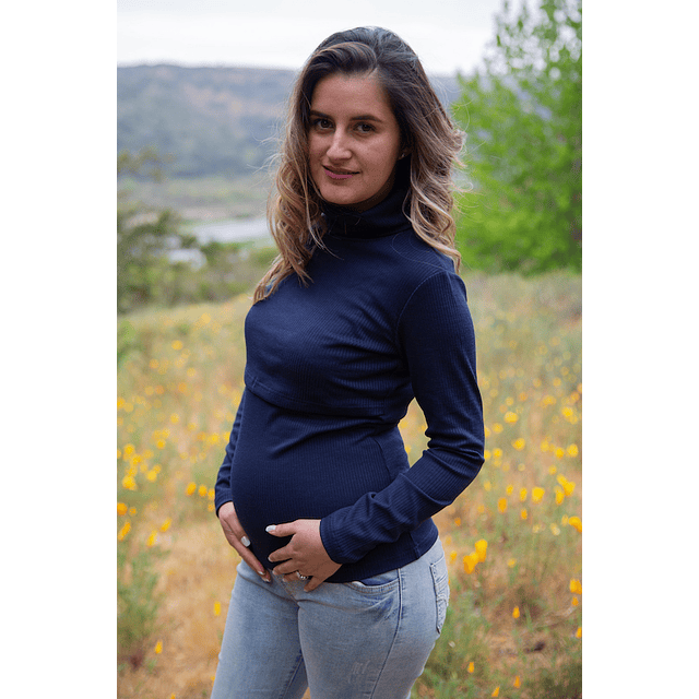 Sweater Beatriz Lactancia y Embarazo Azul Marino
