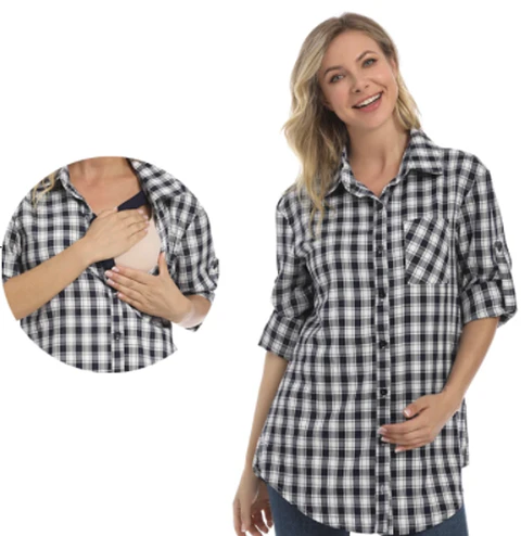 Blusa de Lactancia Ana Luisa Azul