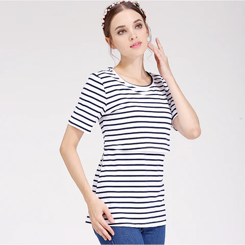 Polera Tamara Embarazo & Lactancia Blue & White 