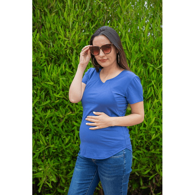 Polera Embarazo & Lactancia Gloria Blue