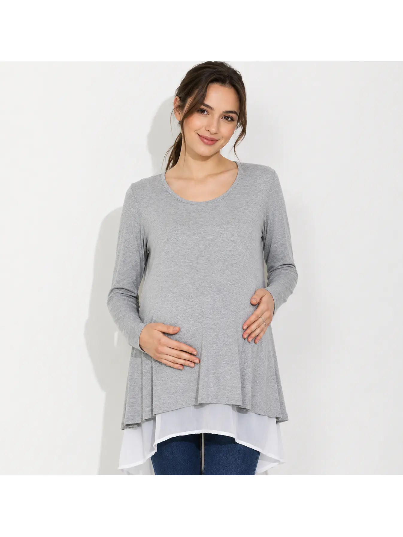 Polera de Embarazo & Lactancia María Elena Gris 1