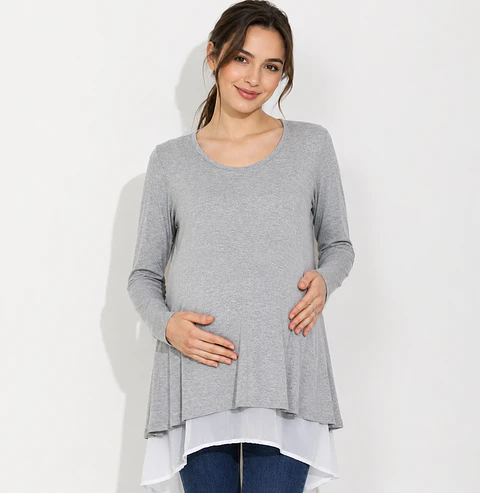 Polera de Embarazo & Lactancia María Elena Gris