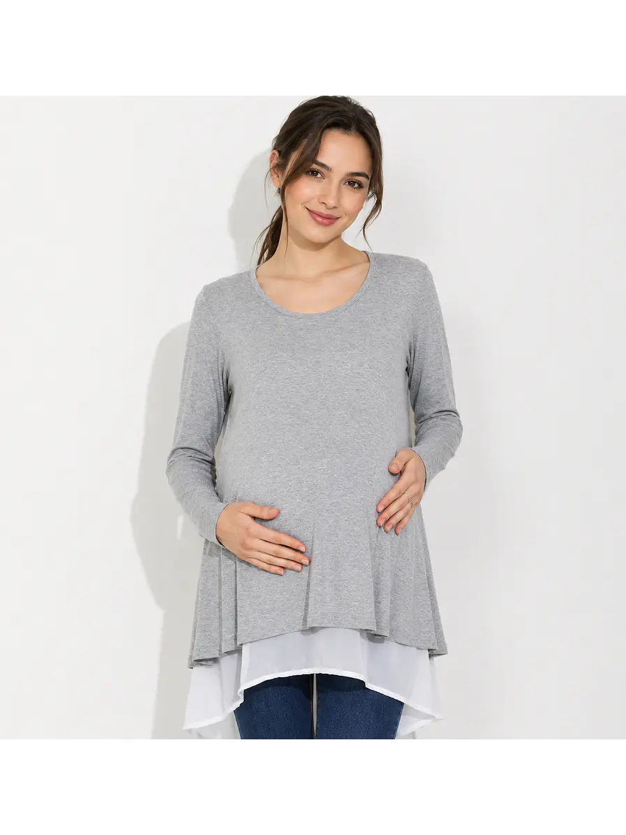 Polera de Embarazo & Lactancia María Elena Gris 1