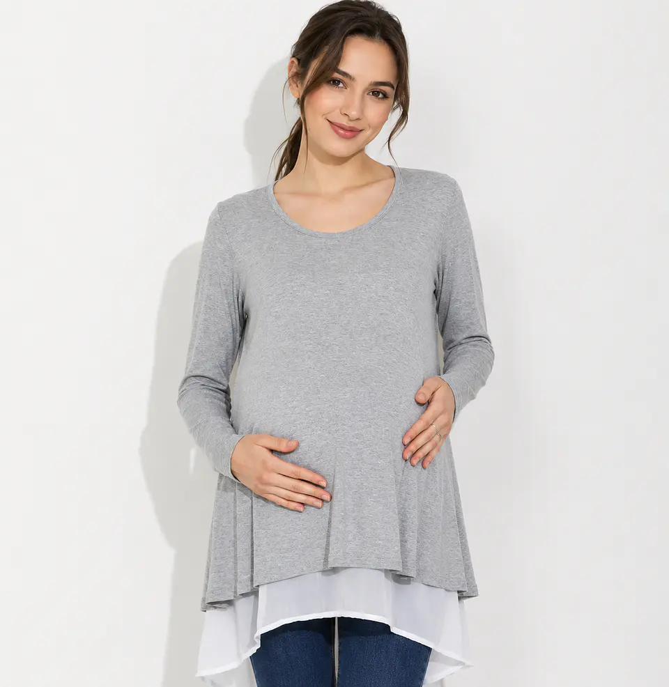 Polera de Embarazo & Lactancia María Elena Gris 1