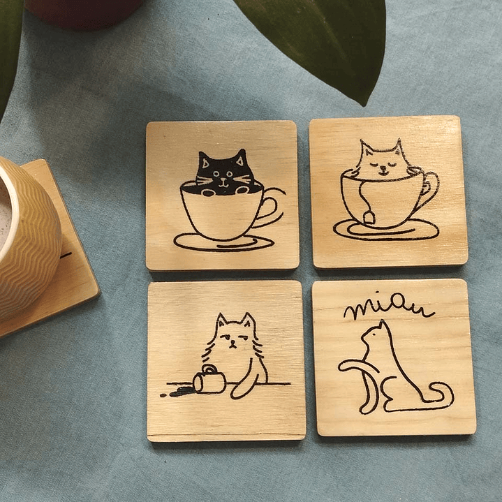 Pack posavasos de gatos 6