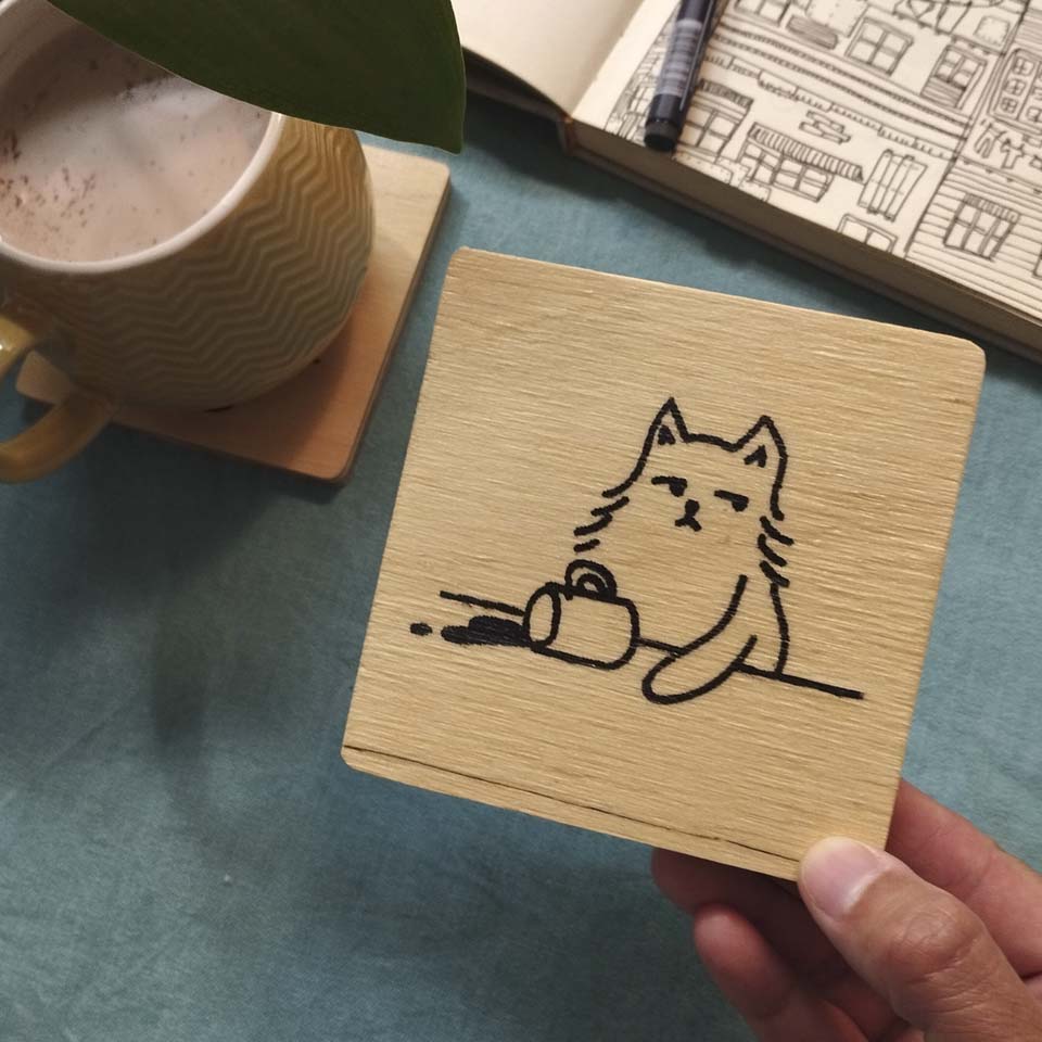 Posavasos "perros y gatos"