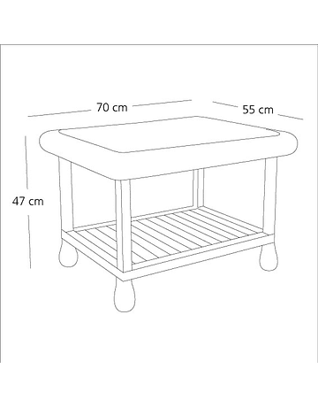 Mesa de Centro Monseñor S Mimbre Café