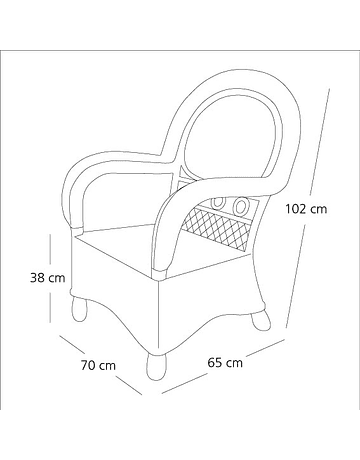 Sillón Margarita Mimbre Blanco