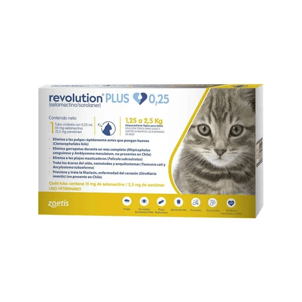 Revolution PLUS 0,25 - Gatos 1,25 a 2,5 Kg