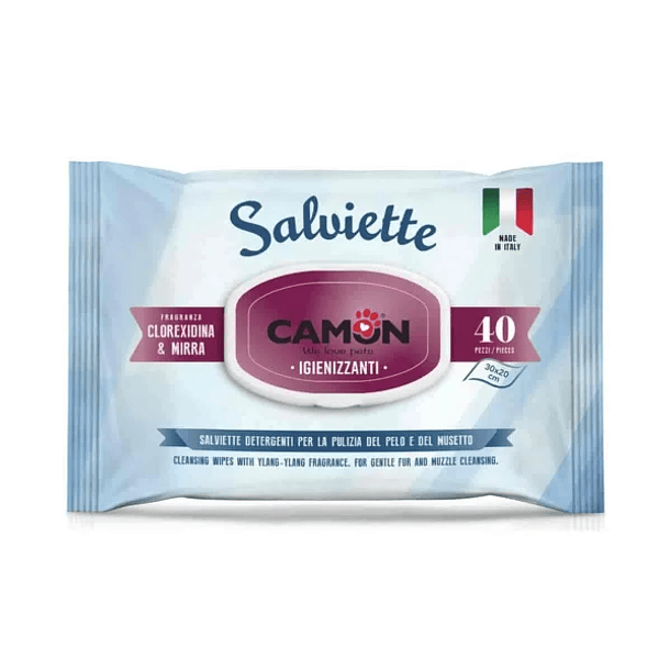 Camon - Salviette Toallitas Humedas - Clorexidina y  Mirra 40 un. 