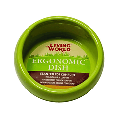 Living World - Comedero Ergonomico Verde Pequeño