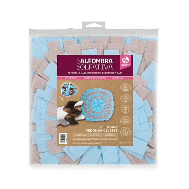 ZuPet - Alfombra Olfativa - Redonda Celeste 30x30cm