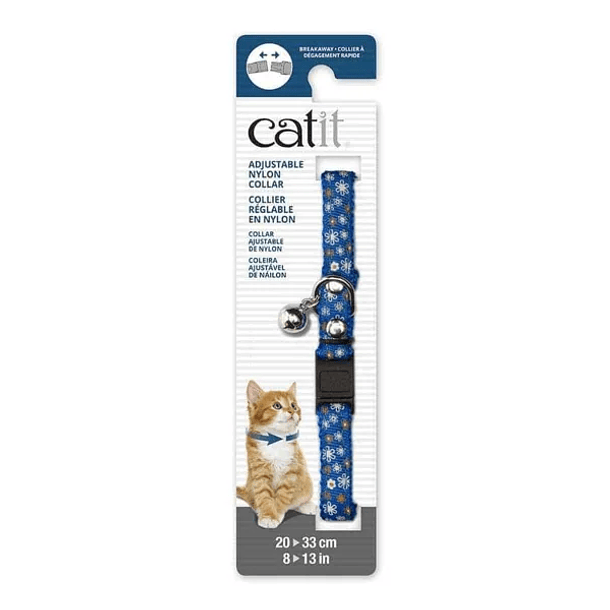 Catit - Collar Ajustable Azul con Flores 