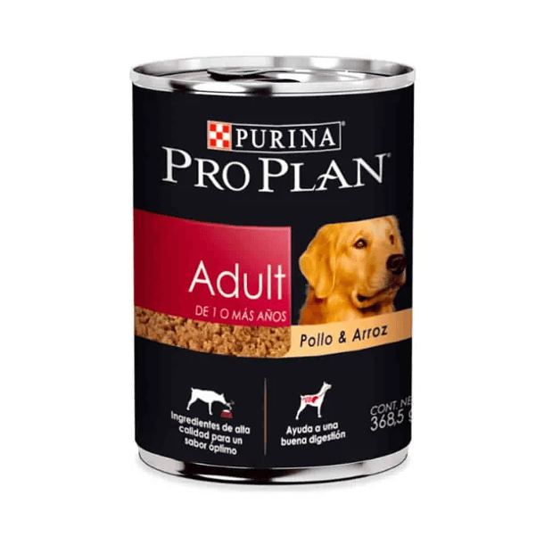 Lata Pro Plan Adulto Pollo y Arroz 370 Gr  