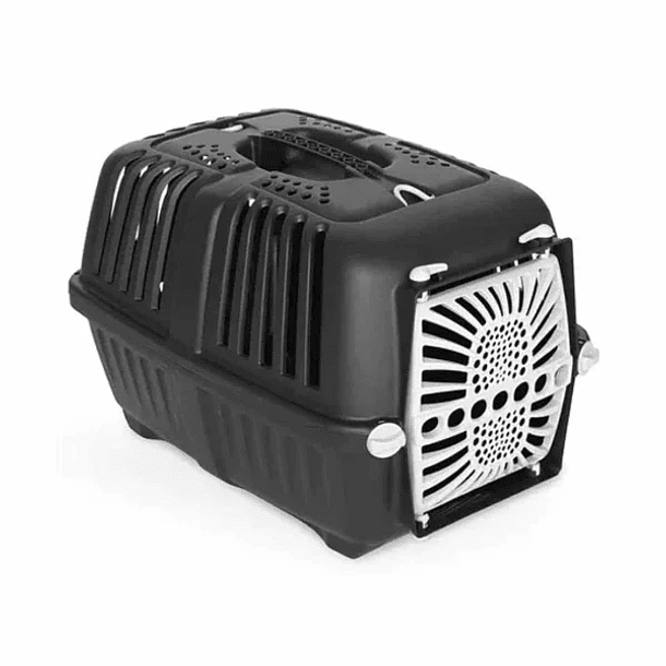 Pratiko - Jaula de Transporte Plastico Reciclado NEGRO