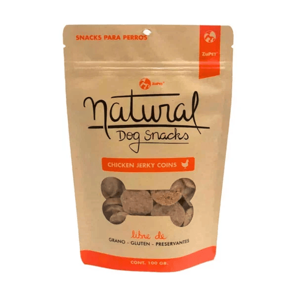 Zupet - Natural Dog Snacks Chicken Jerky Coins Pollo 100 Gr