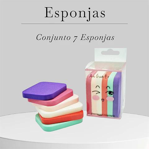 Conjunto de 7 Esponjas de Maquilhagem