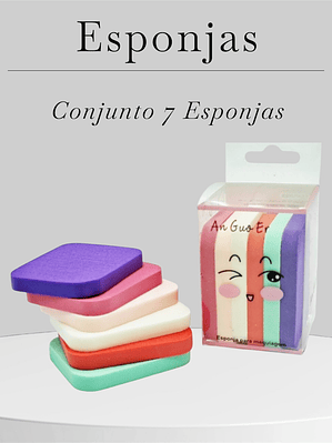 Conjunto de 7 Esponjas de Maquilhagem