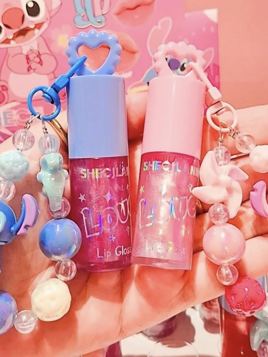Lip Gloss Lilo & Stitch com Porta-Chaves   1
