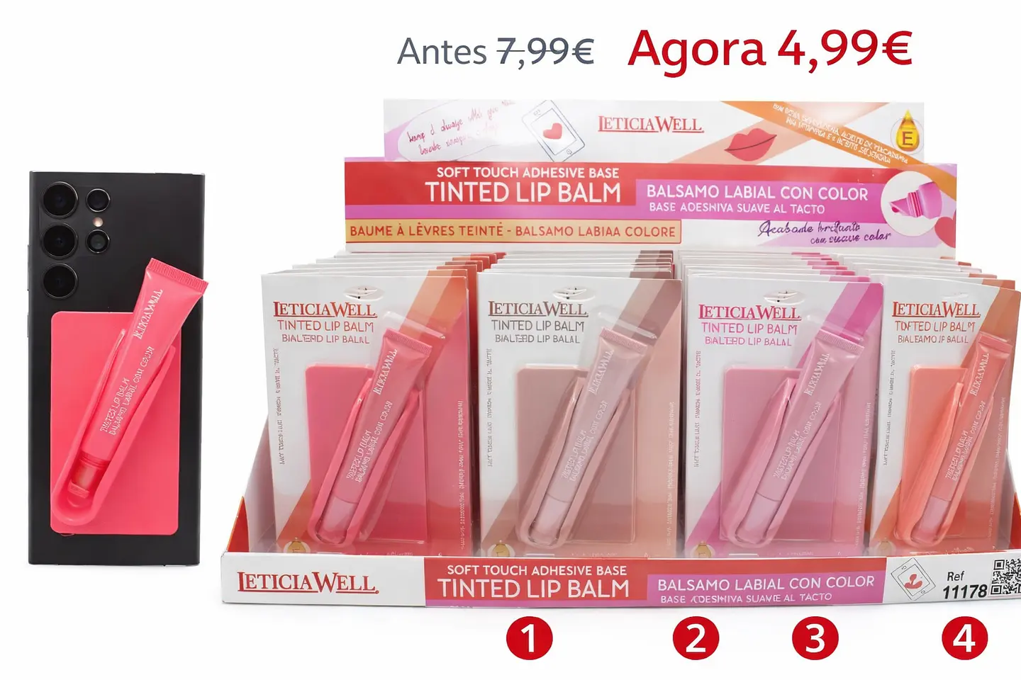 Bálsamo Labial com Cor  Suporte Telemóvel 1