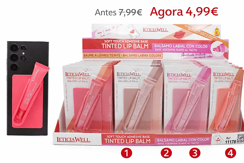 Bálsamo Labial com Cor  Suporte Telemóvel