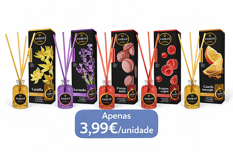 Difusores de Ambiente AMBAR – Várias Fragrâncias