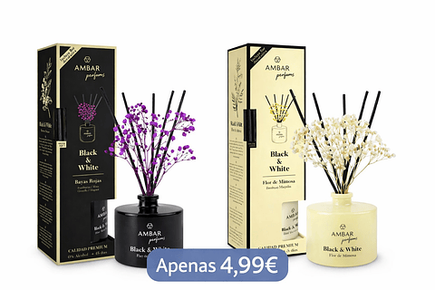 Difusor de Ambiente AMBAR Black & White – Fragrância Premium