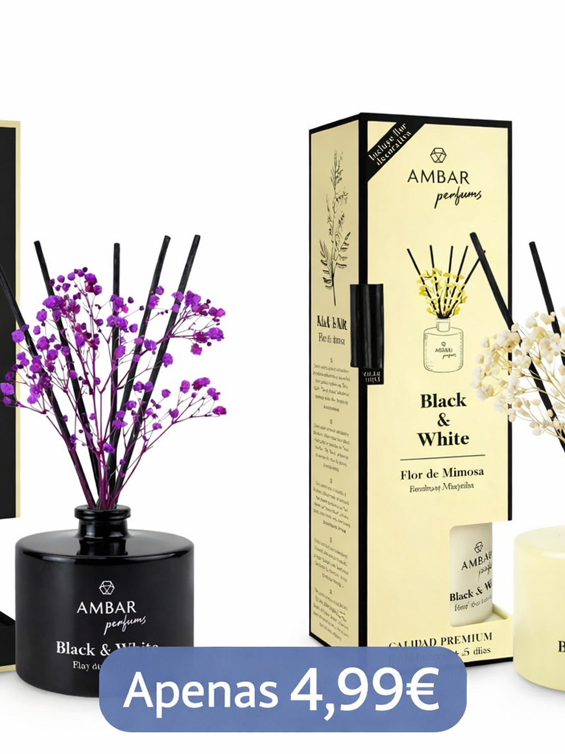 Difusor de Ambiente AMBAR Black & White – Fragrância Premium 1