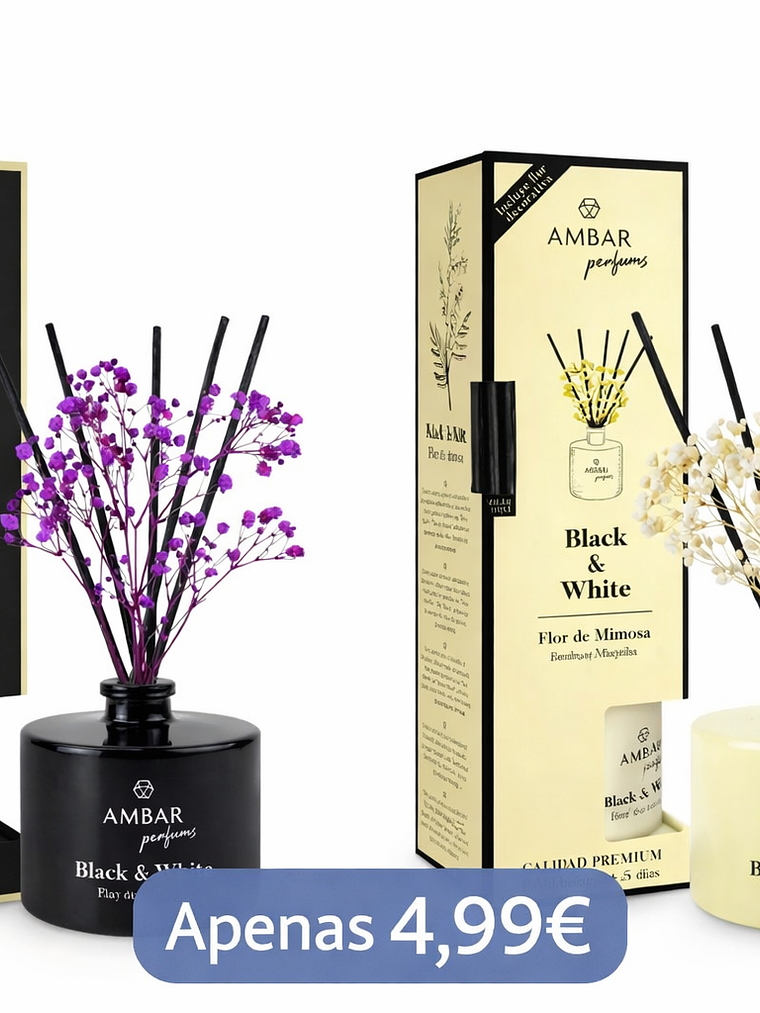 Difusor de Ambiente AMBAR Black & White – Fragrância Premium 1