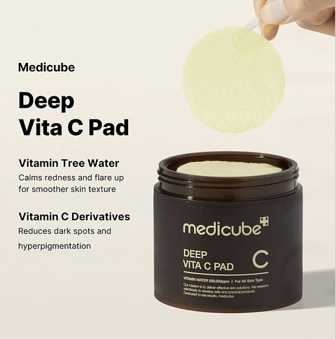 Pads iluminadores para o rosto com vitamina C