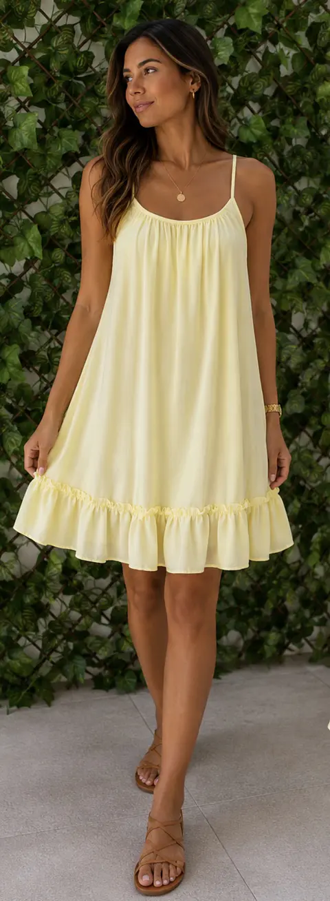 Vestido/Túnica Amarelo Claro