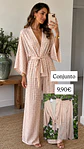 Conjunto Estampado Blusa e Calça BEGE - Thumbnail 1