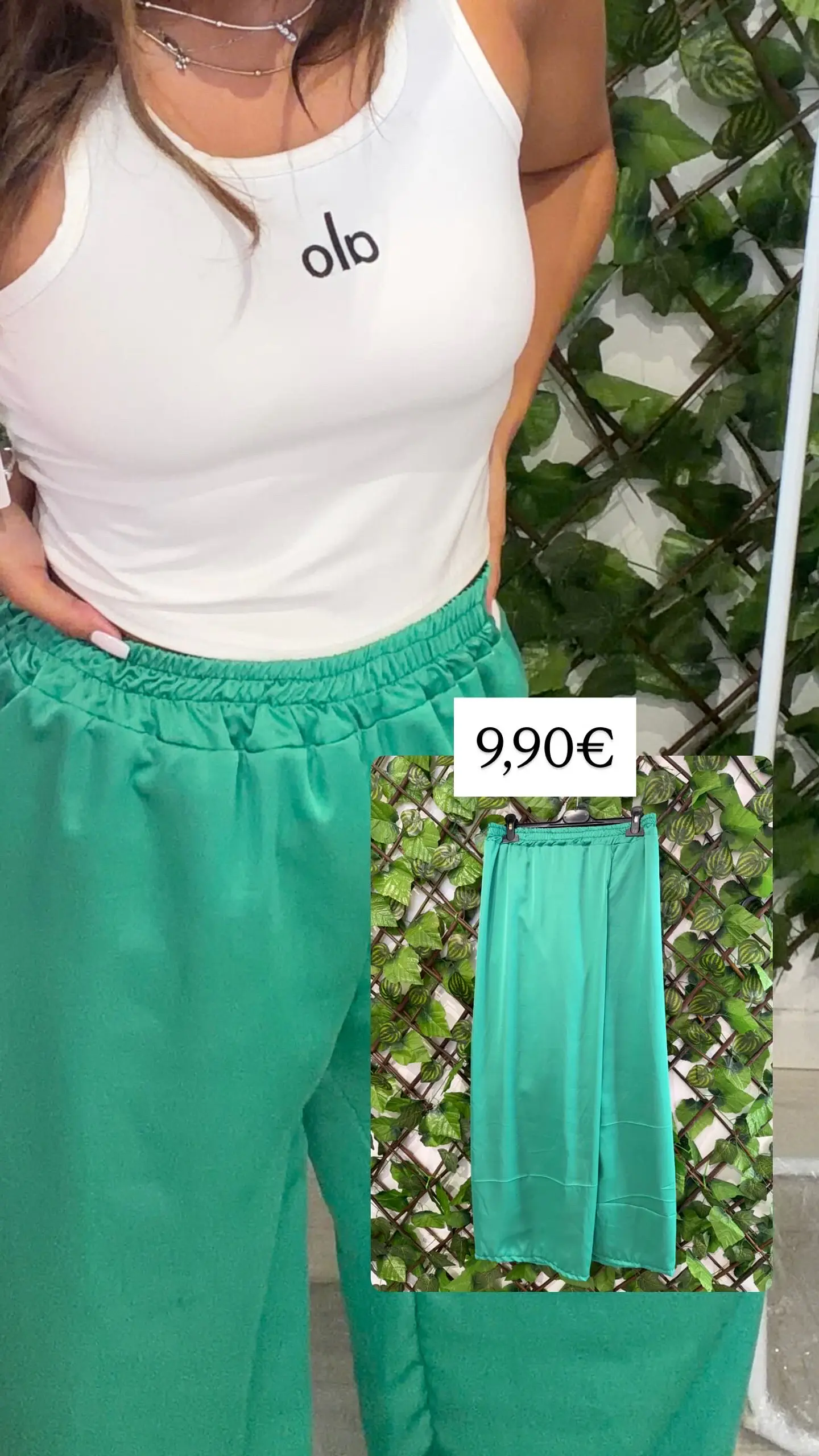 Calça de Cetim Verde 1