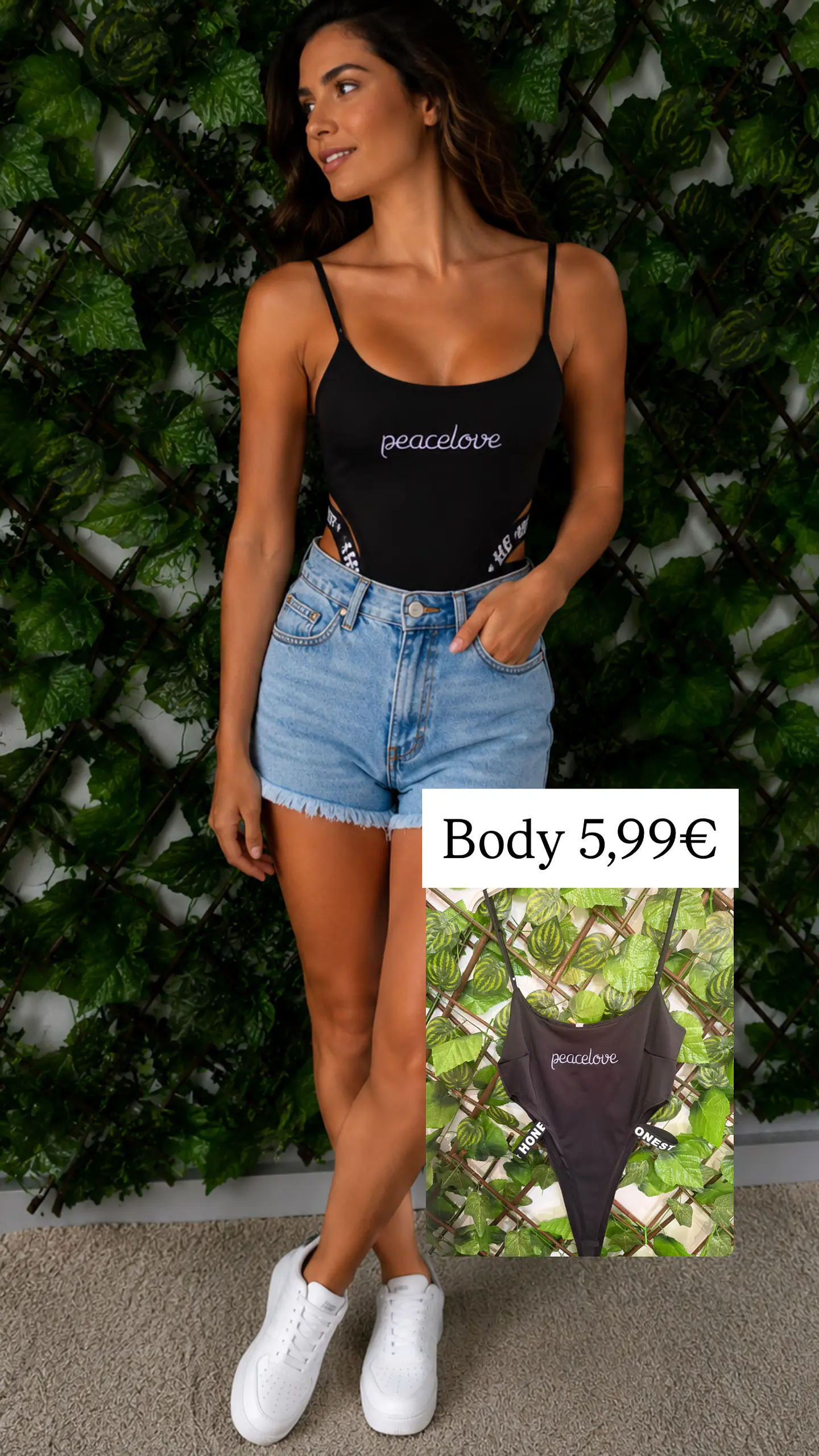 Body “Peace & Love” Preto  1
