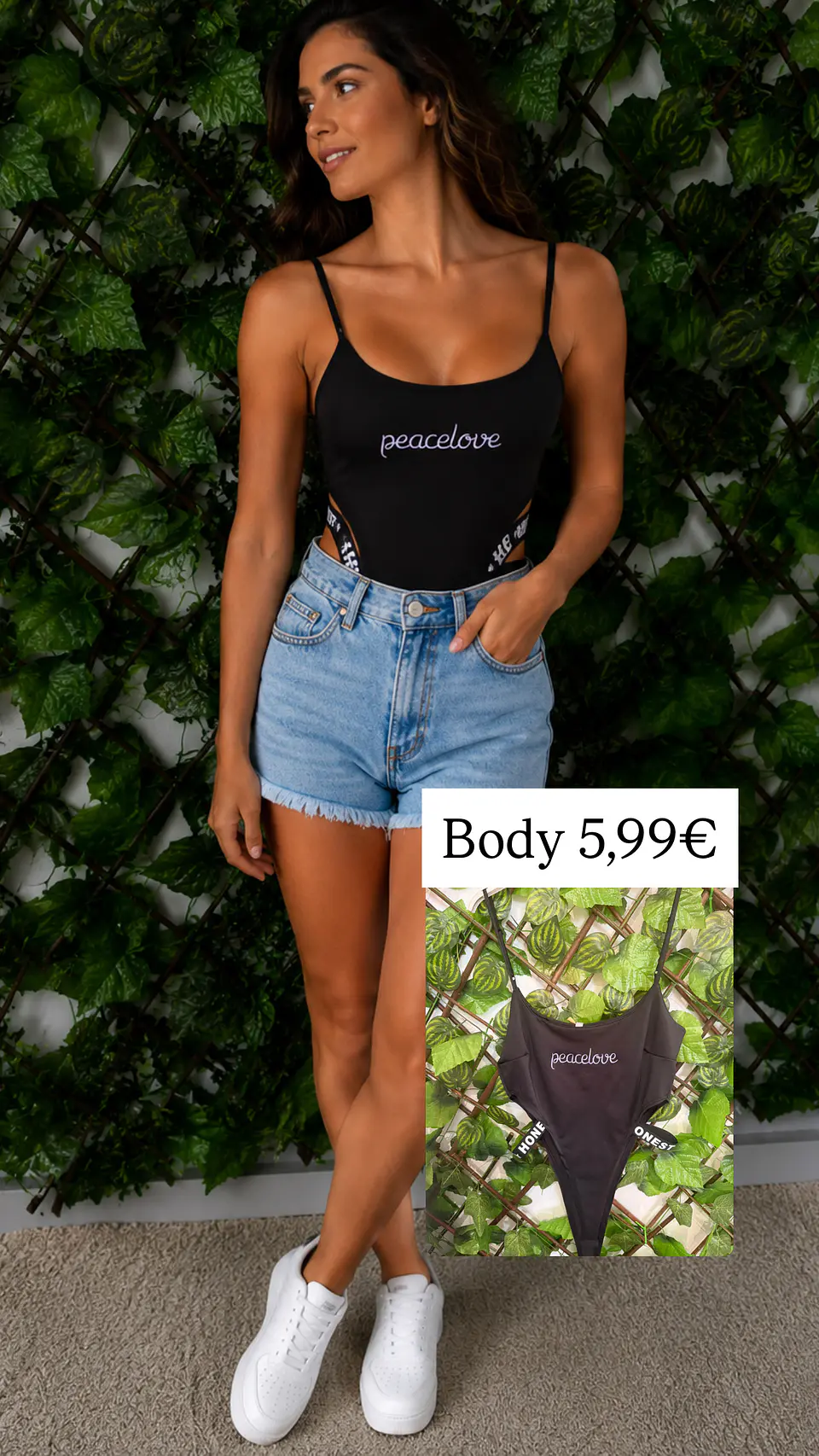 Body “Peace & Love” Preto  1