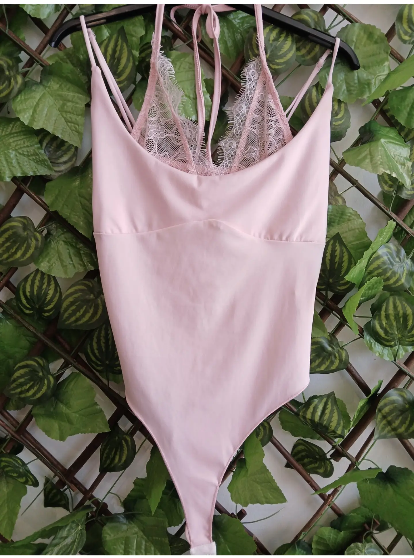 Body Básico rosa com renda – Inspiração Zara    2