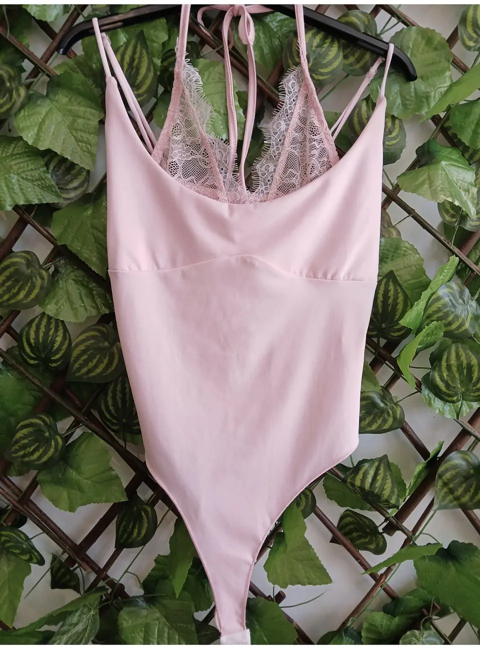 Body Básico rosa com renda – Inspiração Zara    2