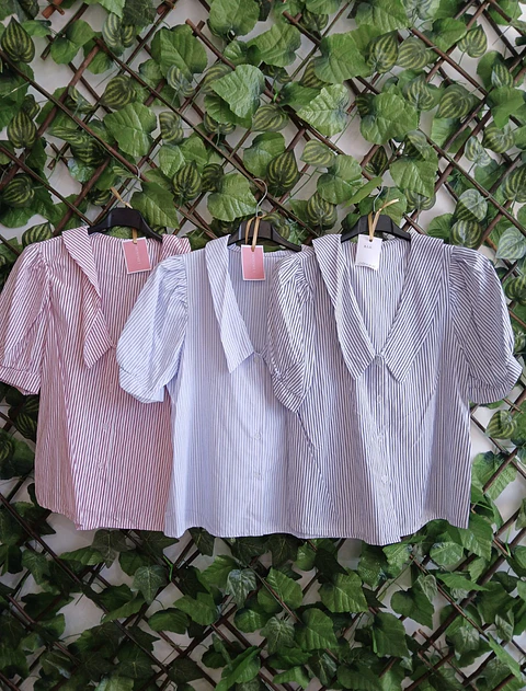 CAMISA RISCAS AZUL E BRANCO 