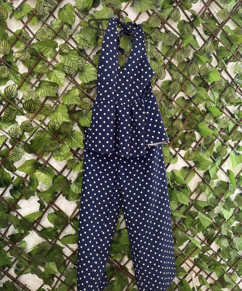 Conjunto Azul Marinho às Bolinhas 3
