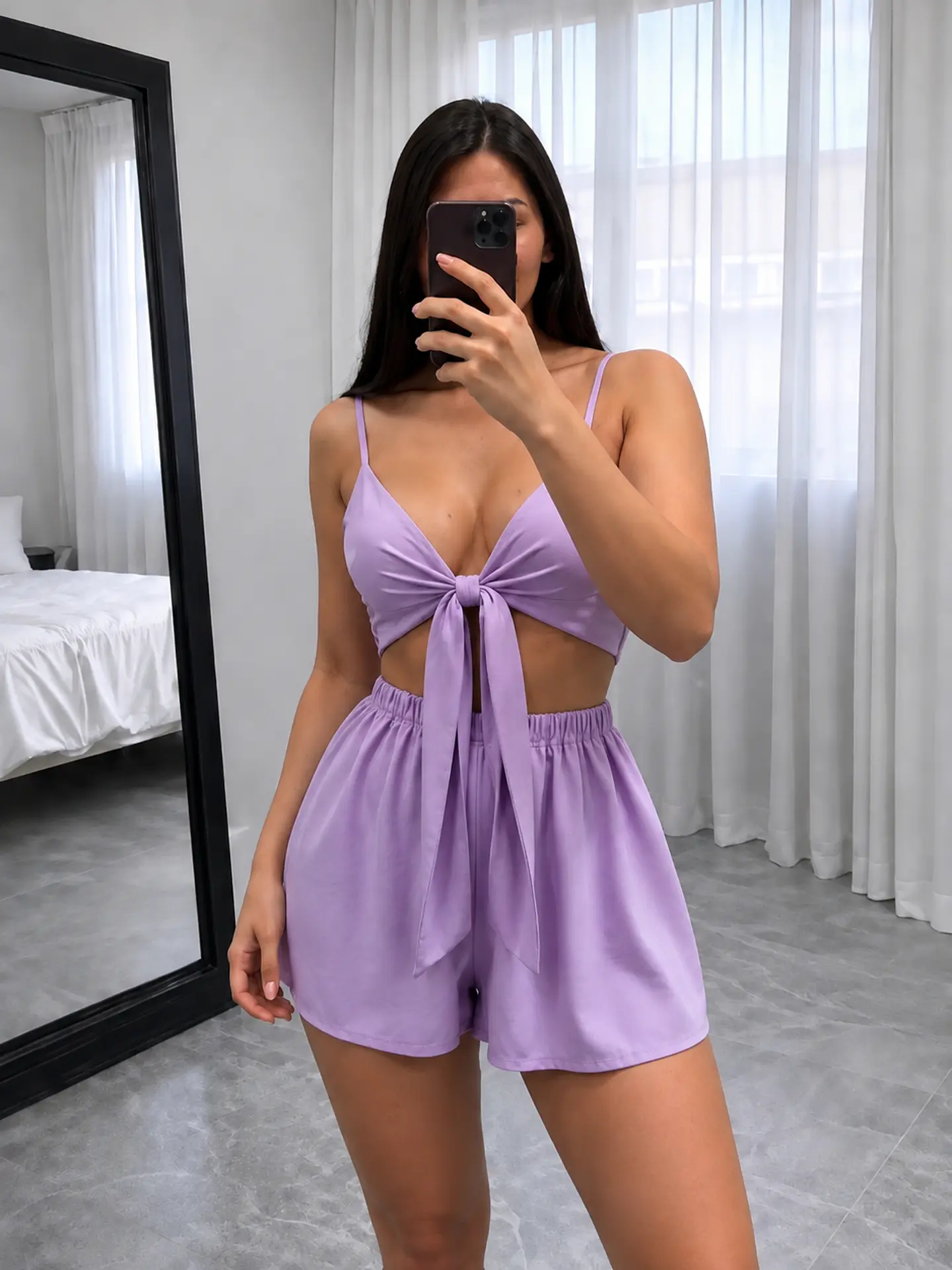 Conjunto Roxo Top e Calção  1