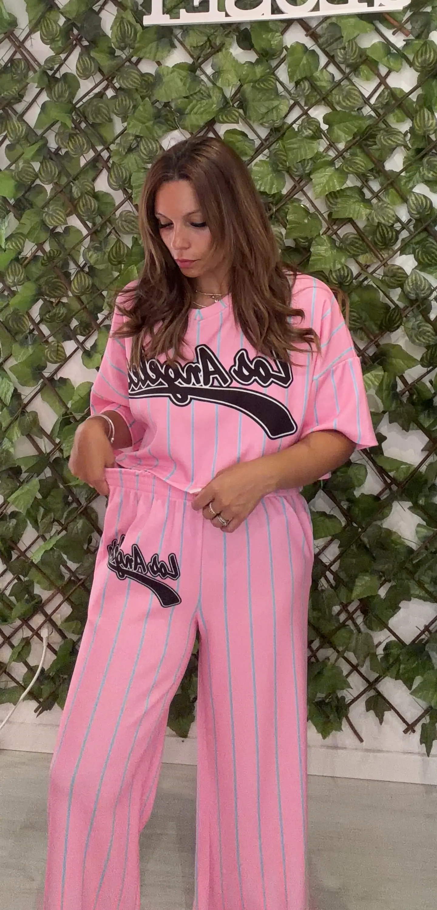Conjunto T-Shirt e Calças Rosa  ''Los Angelels'' 1