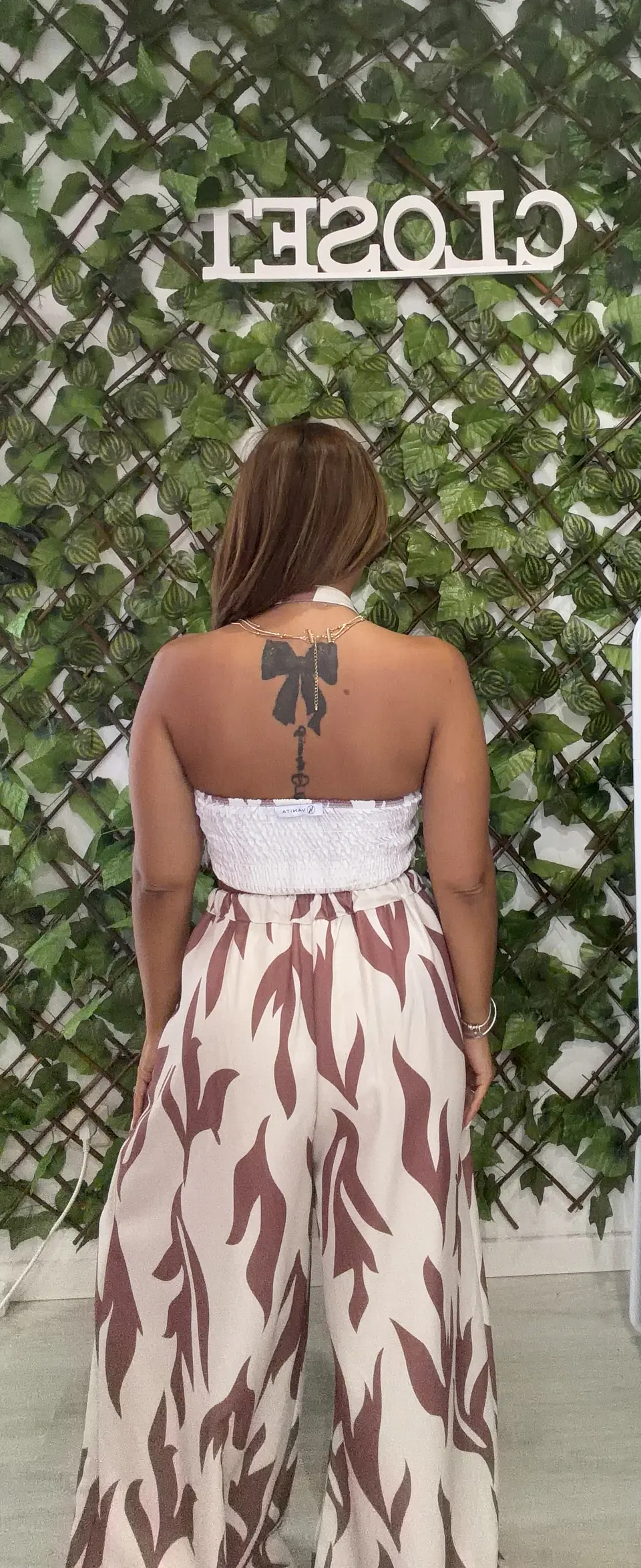 Macacão Estampado Bege e Terracota 2
