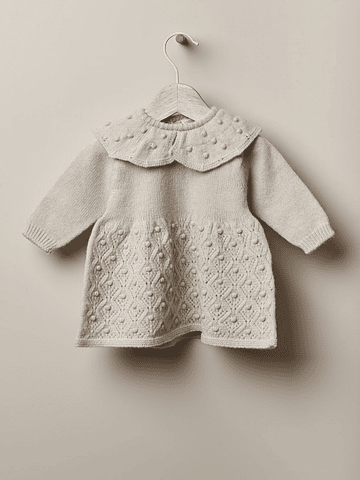 Vestido com pompons Bege - Wedoble