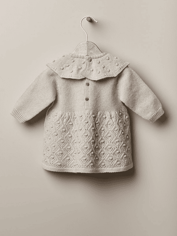 Vestido com pompons Bege - Wedoble