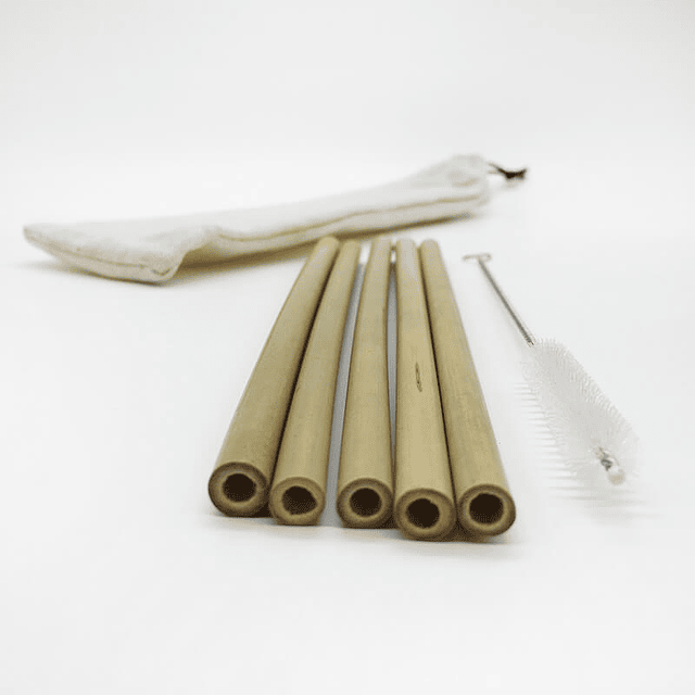Bombillas de bambú re utilizables