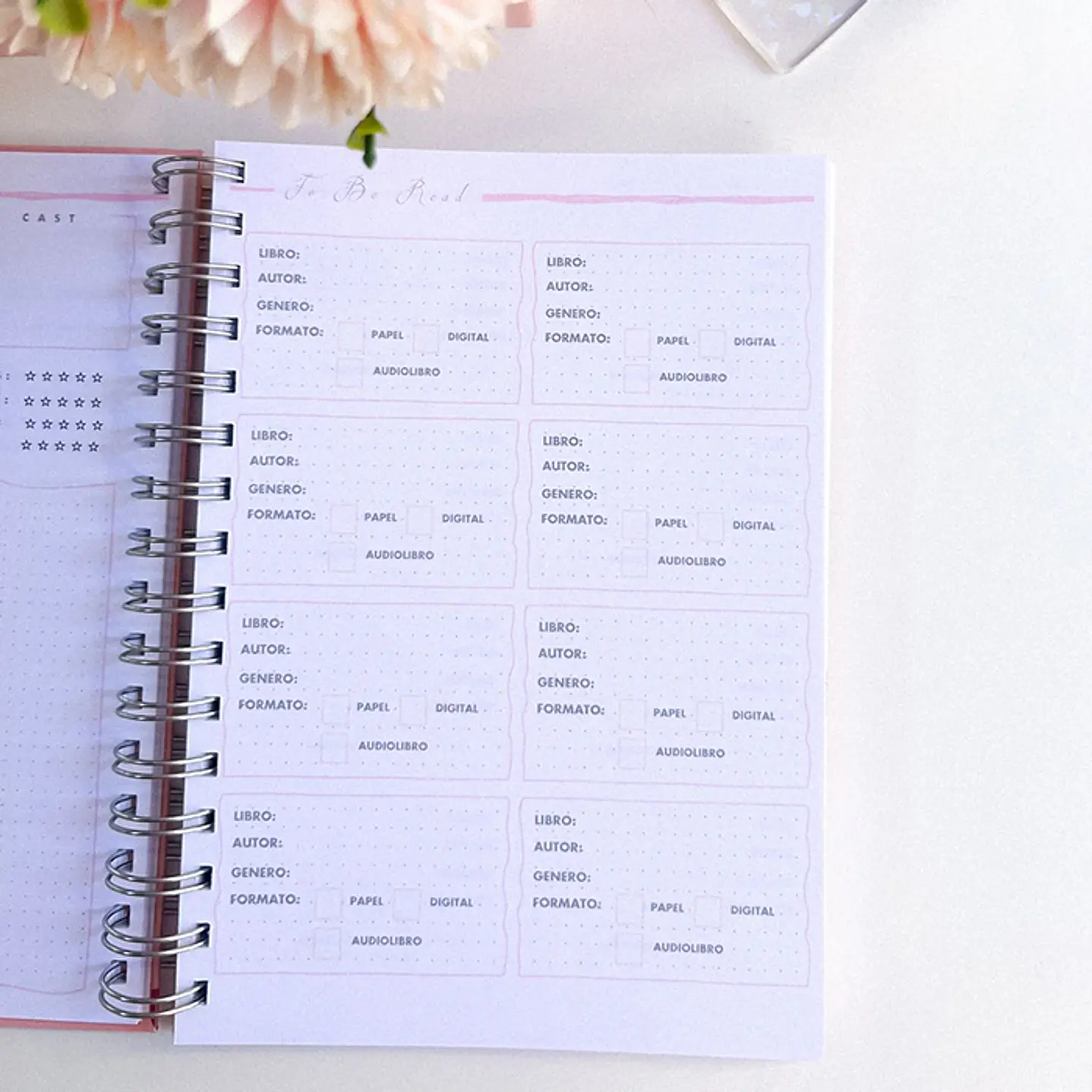 Flowers, Books, and Letters - Planner Lector 7