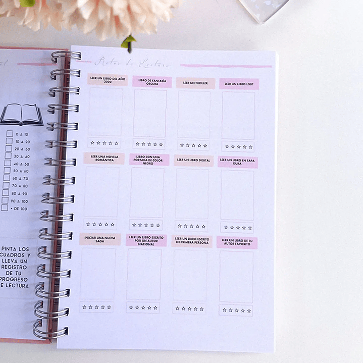 Flowers, Books, and Letters - Planner Lector 8