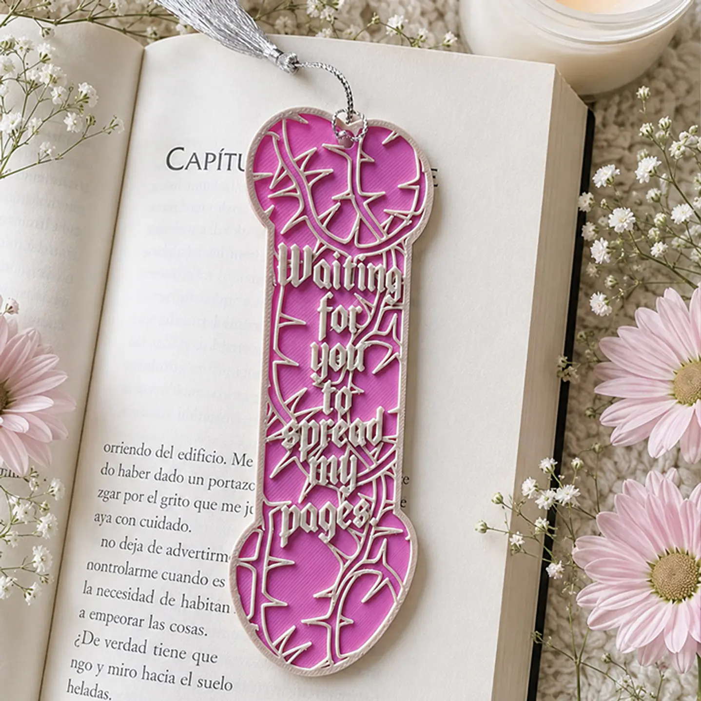 Waiting Pages [Colección Spicy - Rosado] - Marcapagina Tradicional en 3D