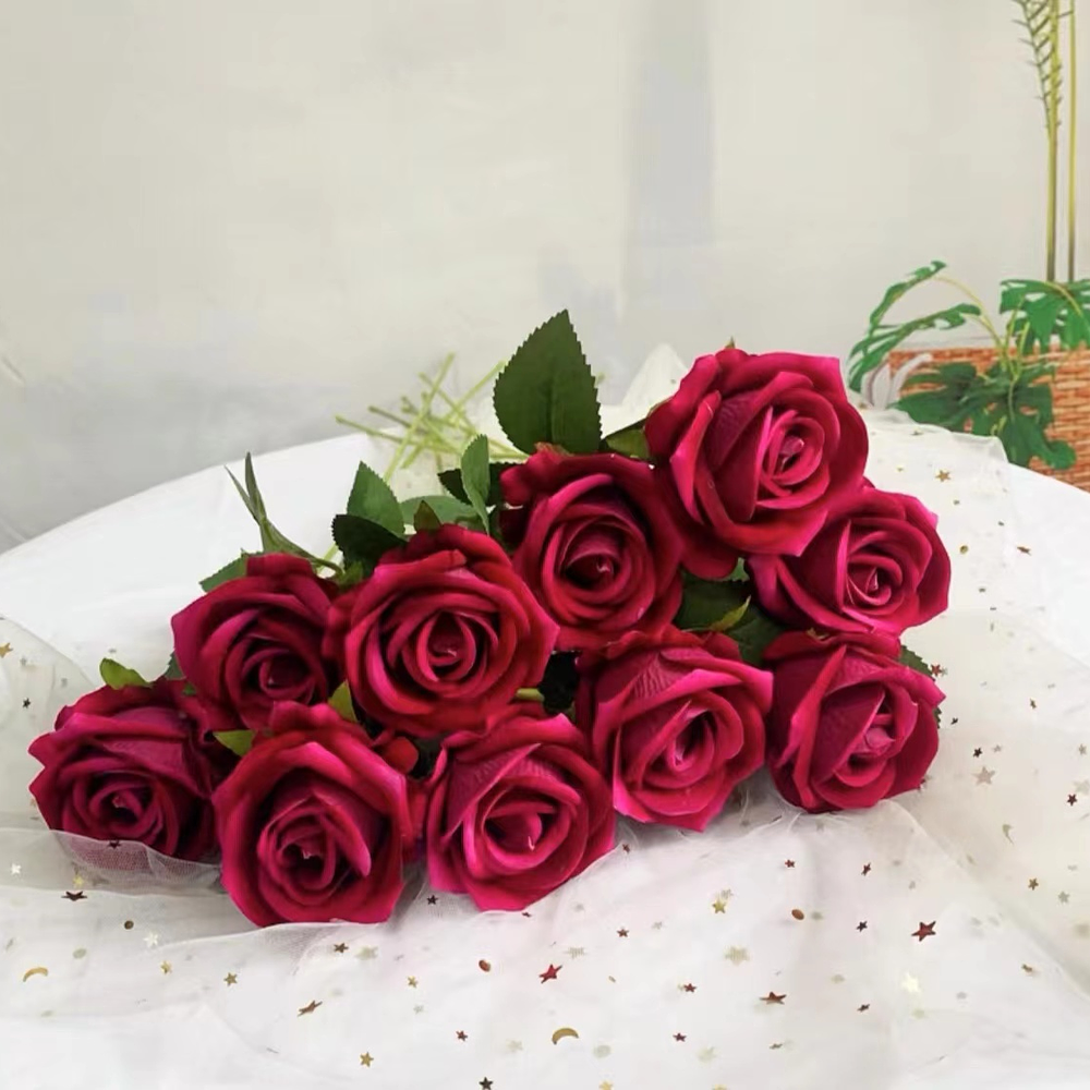 Flore artificial rosa 12u