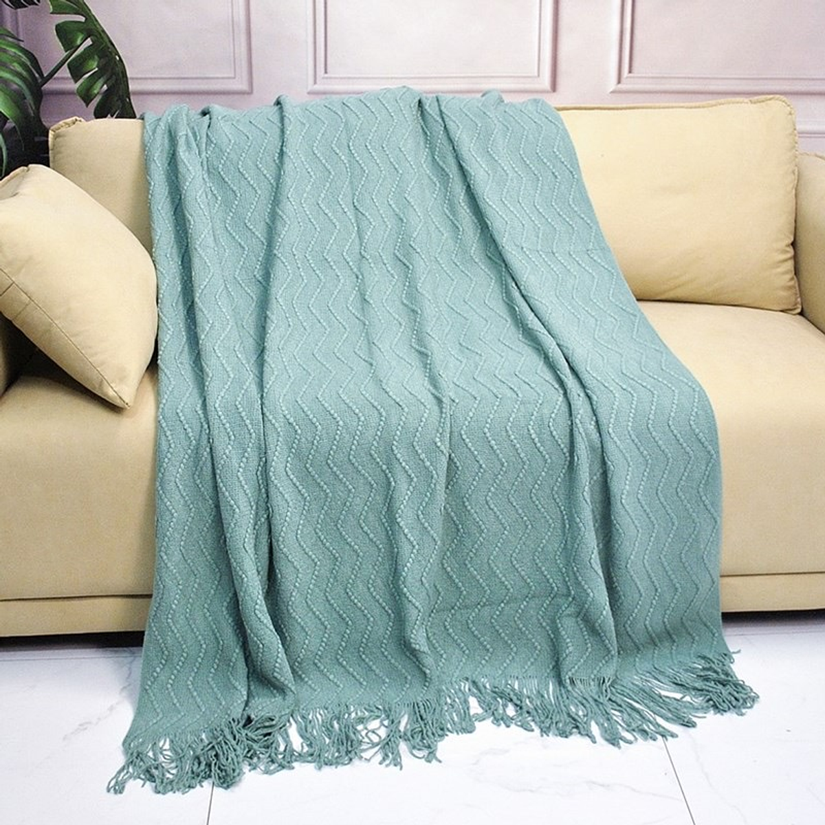  AMDXD Mantas para sofá azul y verde, mantas de franela neutra  para sala de estar con piedra y árboles 59.1 x 78.7 in (79 x 59 pulgadas) manta  de invierno : Hogar y Cocina